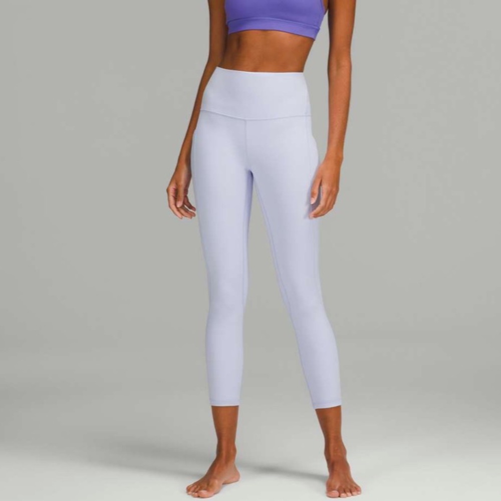 Lululemon Align High-Rise Crop with Pockets 23" Pastel Blue size 8